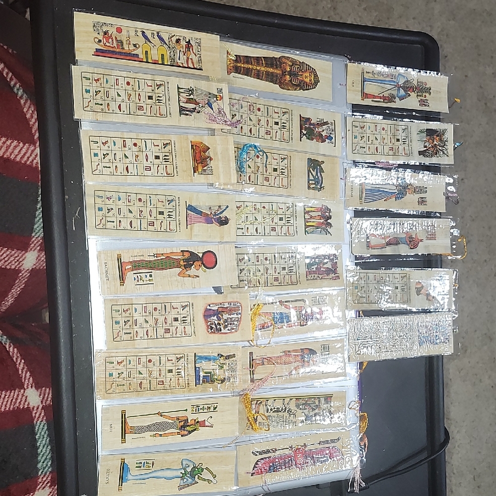 24 Egyptian Papyrus Art book marker Set